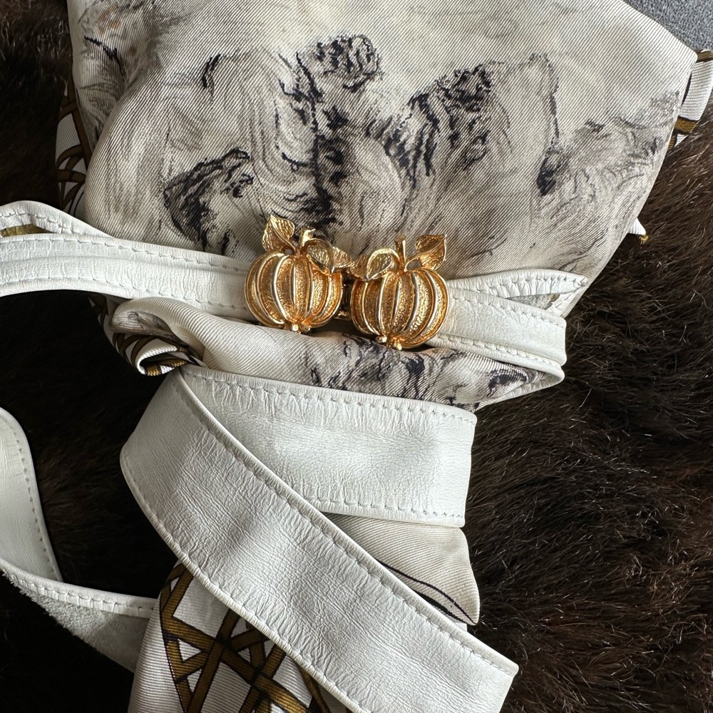 Vintage Gold Pumpkin Belt Buckle